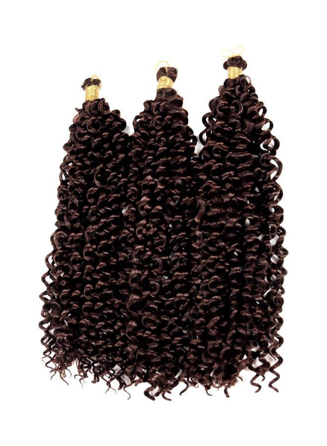 NIBEMINENT 3-Bundle Curly Hair Extension Brown 8inch