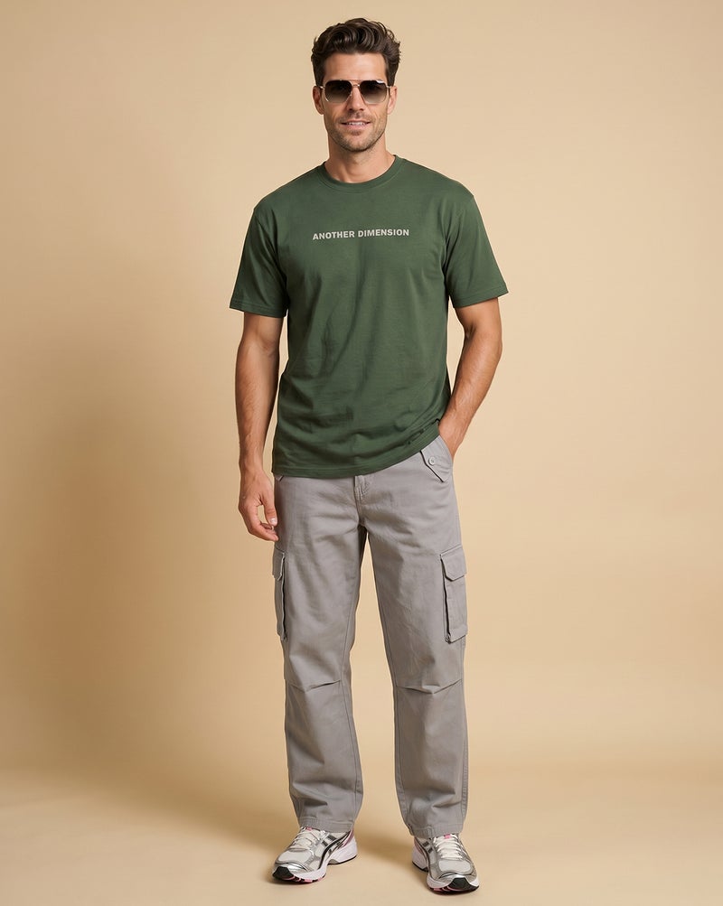 NOBERO Men's Olive Green Oversized T-Shirt - Image 5