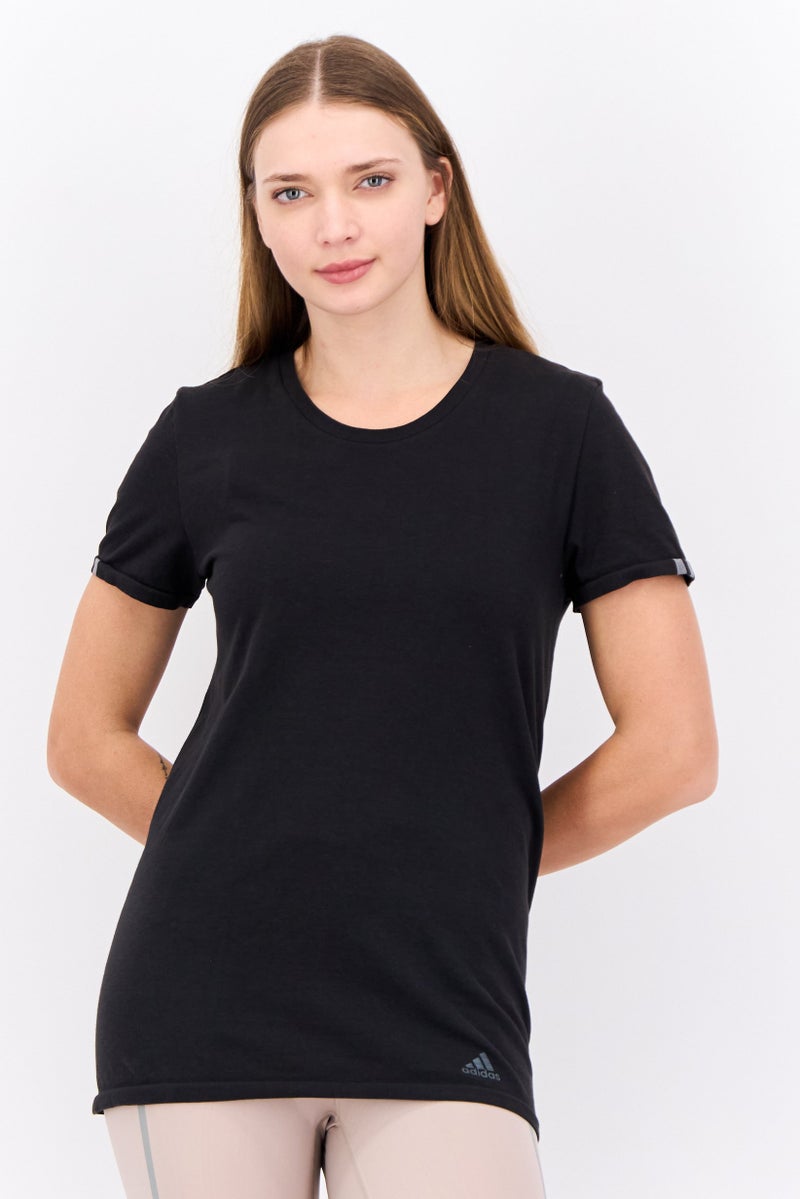 Adidas Women Sportswear Fit Short Sleeves Outdoors Top, Black - Image 1