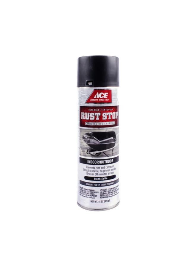 ACE Rust Stop Protective Enamel Spray Paint Black Satin 15oz - Image 2
