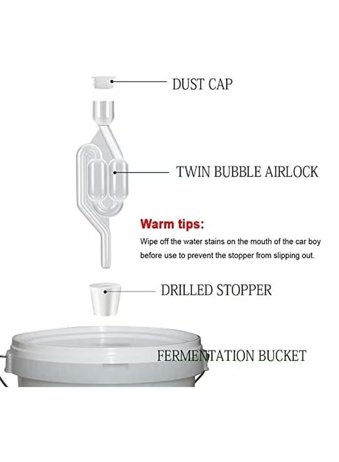 Arabest 3 Pack S-Shape Airlock for Fermentation, with 3 Stoppers Bubble Sealing Valve Airlock, for Home DIY Fermentation, #3 Fermentation Silicone Stopper Drilled Plug - Image 2