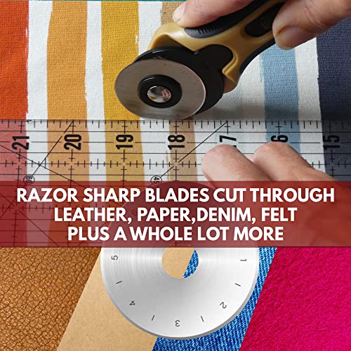 Madam Sew 60mm Rotary Cutter for Fabric | Precision Cloth Cutting Tool with Tungsten Steel Blade and Safety Guard | For Sewing, Arts & Crafts with Comfortable Handle | Craft Supplies - Image 2