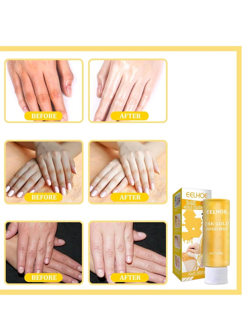 EELHOE Honey Peel Off Hand Mask,Moisturizing Repairing Hand Mask,Exfoliating Hand Peeling Mask,Repair Rough Skin for Men & Women - Image 3