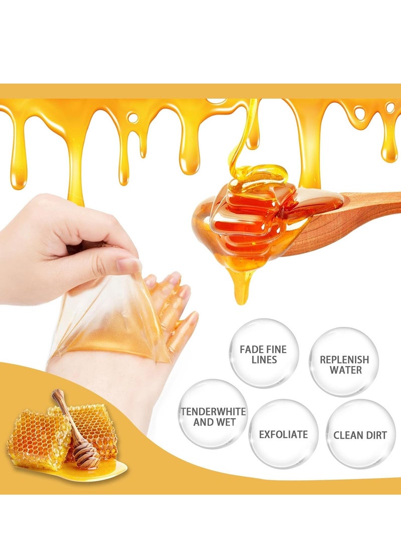 EELHOE Honey Peel Off Hand Mask,Moisturizing Repairing Hand Mask,Exfoliating Hand Peeling Mask,Repair Rough Skin for Men & Women - Image 5