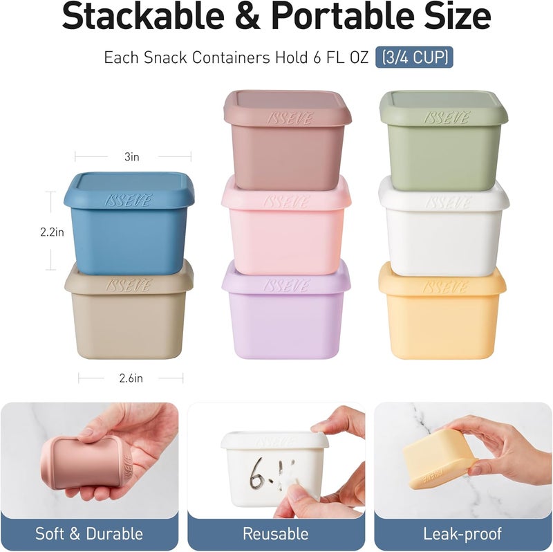ISSEVE 8-Pack 6oz Silicone Snack Containers for Kids - Image 2