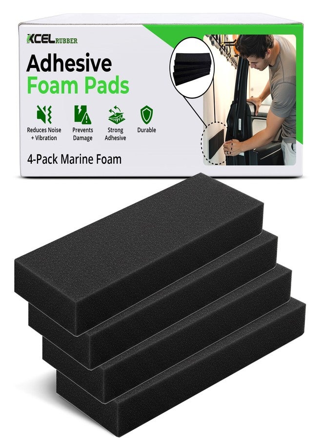 XCEL Foam Rubber Protector Panels - 4 Pack of Versatile Marine Foam Pads - Ideal for Wall Protection, Garage Parking Aids, Car Door & Bumper Padding, Anti Vibration, Insulation DIY Projects - Black - Image 1