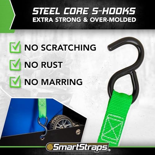SmartStraps 6’ Cambuckle Tie Down, 2 Pack — Standard Duty Tie-Down Ratchet Straps — 1,200lb Break Strength, 400lb Safe Work Load — Ideal for Tying Down Dirt Bikes, ATVs and Mowers - Image 2