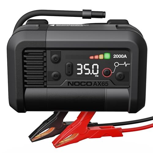 NOCO Boost Air AX65: 2000A Jump Starter with Air Compressor Tire Inflator – Starts 8.0L Gas & 6.0L Diesel – 67 SLPM Airflow Inflates 0–40 PSI in 2 Minutes - Image 1