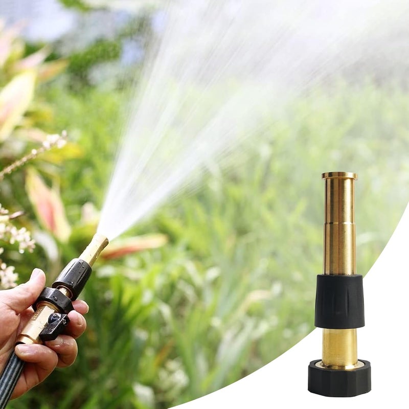Hourleey 2 Pcs 5" Heavy Duty Brass Nozzles, Brass Jet Sweeper Garden Hose Nozzle, 3/4" GHT Nozzles for Garden Watering, Car and Pet Washing - Image 4