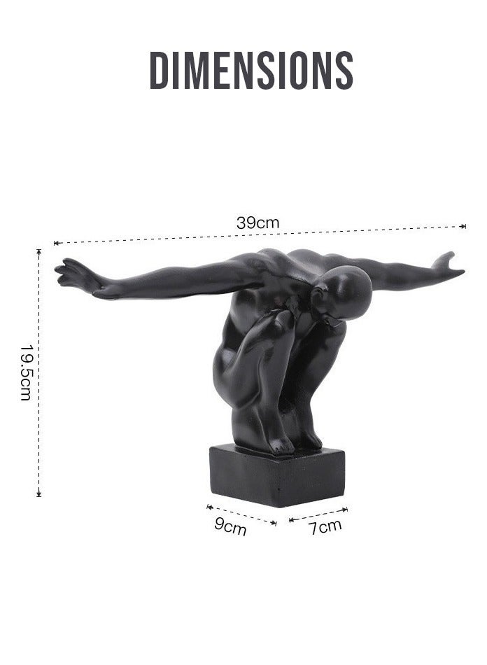Resin Diver Sculpture, Artistic Flying Figure Statue, Office Study Wine Cabinet Decor, Indoor Living Room Ornament, Statues for Home Decor  - Image 2