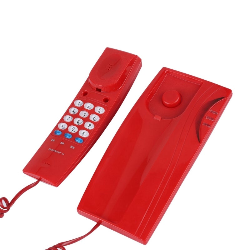 Wired Telephone with Pause and Mute Function Dual-Use Landline Telephone - One-Key Redial Wall Mounted Telephone for Home Office - Image 5