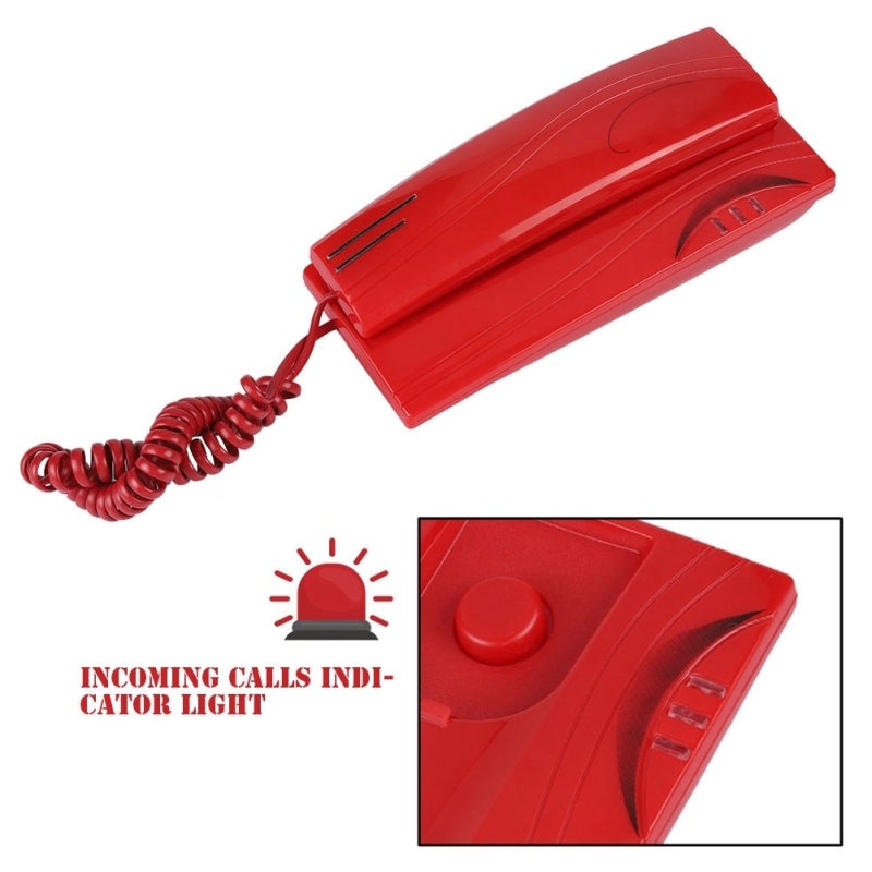 Wired Telephone with Pause and Mute Function Dual-Use Landline Telephone - One-Key Redial Wall Mounted Telephone for Home Office - Image 3