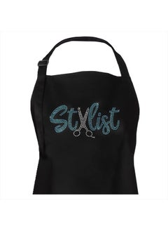 Rhinestone Hair Stylist Apron for Women - Cute Salon Apron for Hairstylist, Hairdresser, Barber, Cosmetologist, Beautician - Waterproof Hair Cutting Smock - Professional Hair Supplies, Teal