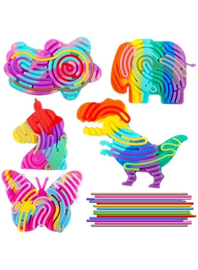 Sensory Activity Board - Double-Sided Silicone Fidget Toy for 3+ Kids & Adults | Calming, Mess-Free Stress Relief for Anxiety, ADHD & Autism | Portable with Travel Bag & 50 Strings  - Image 1