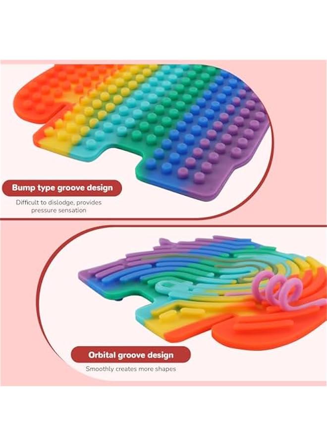 Sensory Activity Board - Double-Sided Silicone Fidget Toy for 3+ Kids & Adults | Calming, Mess-Free Stress Relief for Anxiety, ADHD & Autism | Portable with Travel Bag & 50 Strings  - Image 5