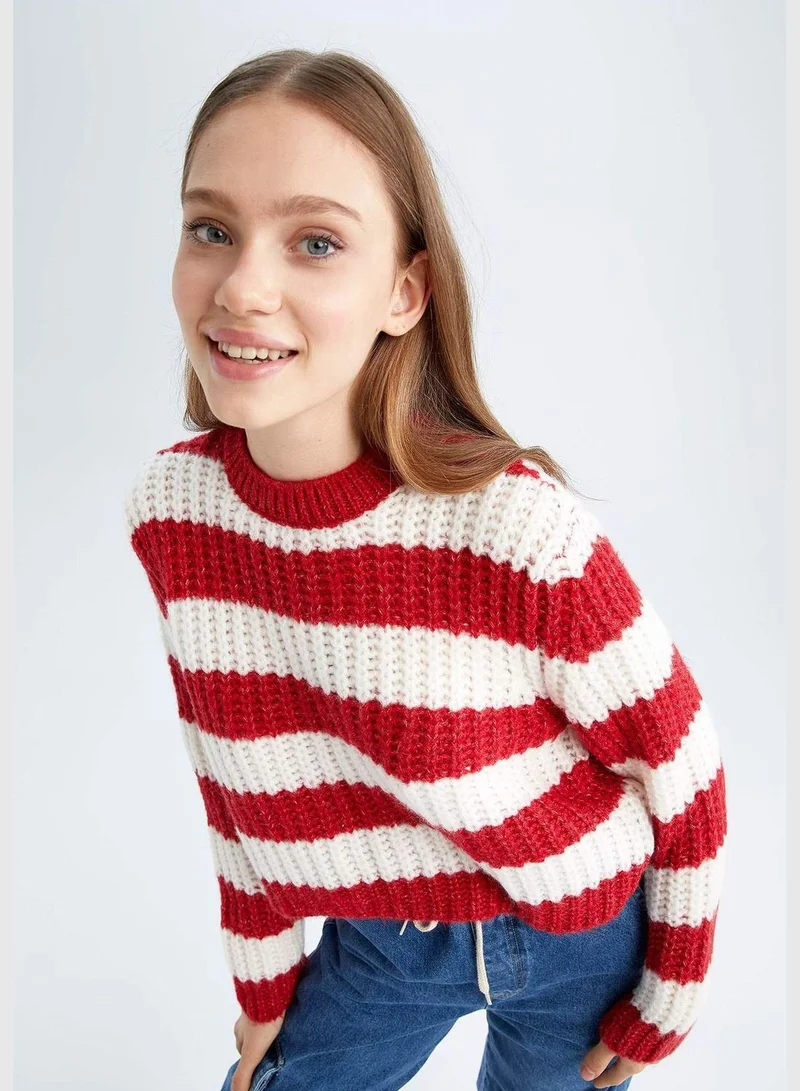 DeFacto Woman Oversize Fit Crew Neck Long Sleeve Tricot Pullover