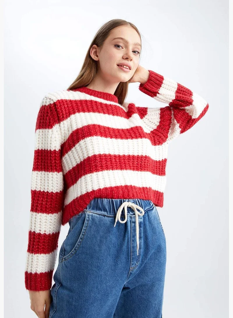 DeFacto Woman Oversize Fit Crew Neck Long Sleeve Tricot Pullover