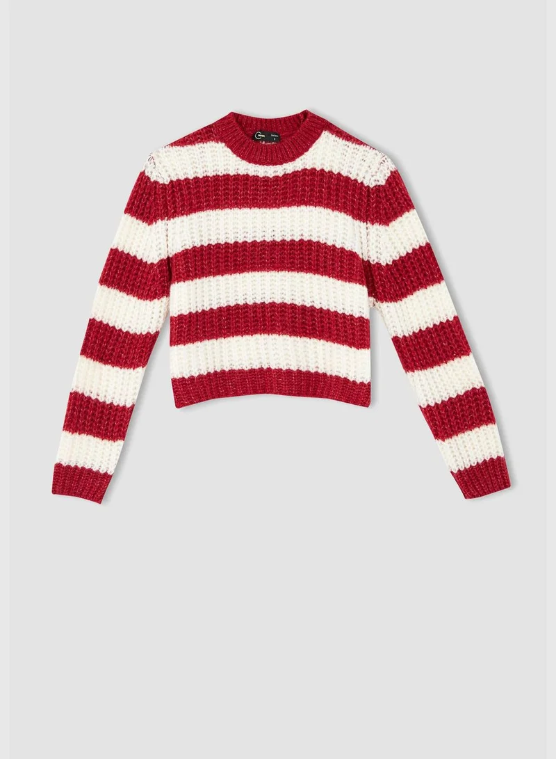 DeFacto Woman Oversize Fit Crew Neck Long Sleeve Tricot Pullover