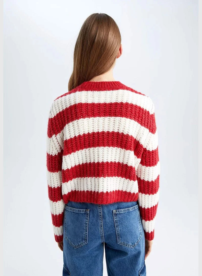 DeFacto Woman Oversize Fit Crew Neck Long Sleeve Tricot Pullover
