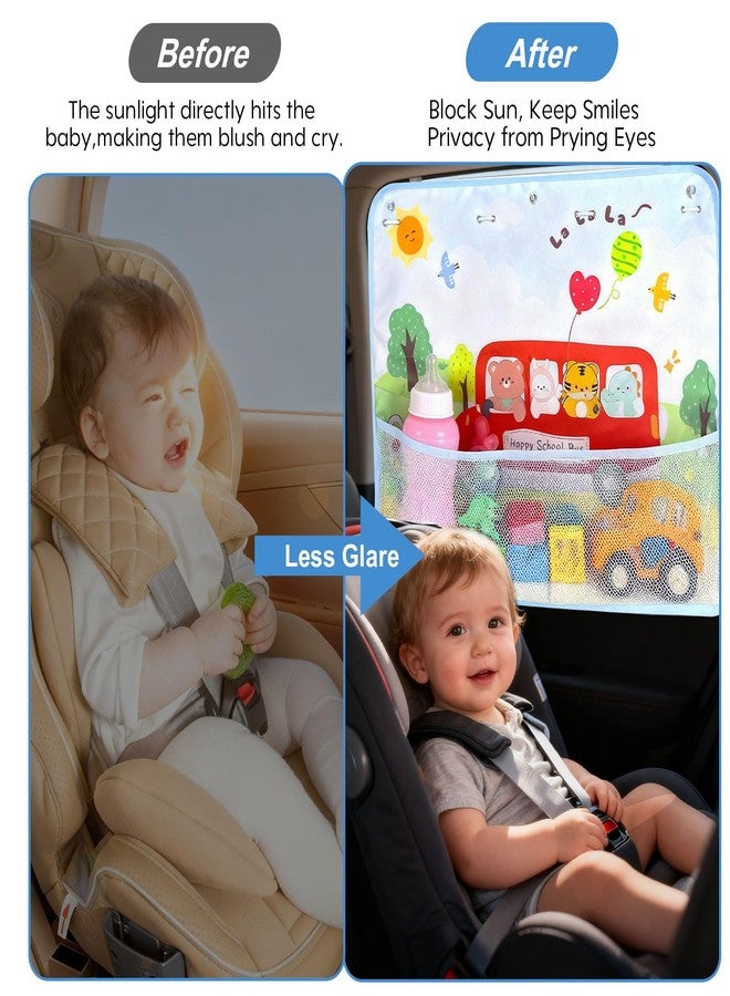 Zebrabox 2-Pack Car Window Shade for Baby, 26.8"×19.7" Car Window Sunshade for Baby with Suction Cups, Cartoon Style Sun Shade for Cars Window Babys, Harsh Sun Blocking & Blackout Side Window Sunshades - Image 4
