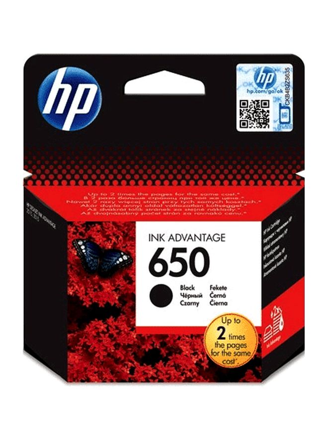 HP خرطوشة حبر إنك أدفانتج 650 أسود - Image 2