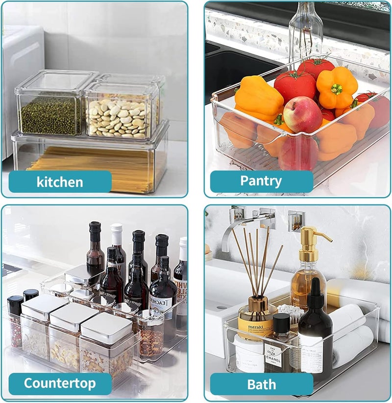BAREPEPE 7 Pack Fridge Organizer, Stackable Refrigerator Organizer Bins with Lids, BPA-Free Fridge Organizers and Storage Containers for Fruit, Vegetable, Food, Drinks, Cereals, Clear - Image 5