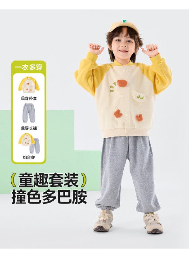 Doodle Home Children's Set Spring 2026 New Boys' Jacket Two-piece Set Girls' Clothes Trendy - Image 1