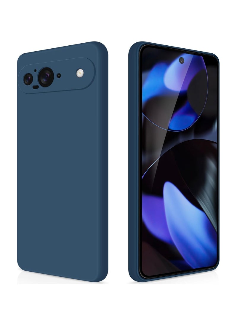Generic Google Pixel 9 Liquid Gel Rubber Bumper Case with Soft Microfiber Lining Cushion Slim Hard Shell Shockproof Protective Cover for Google Pixel 9 5G Blue  - Image 1