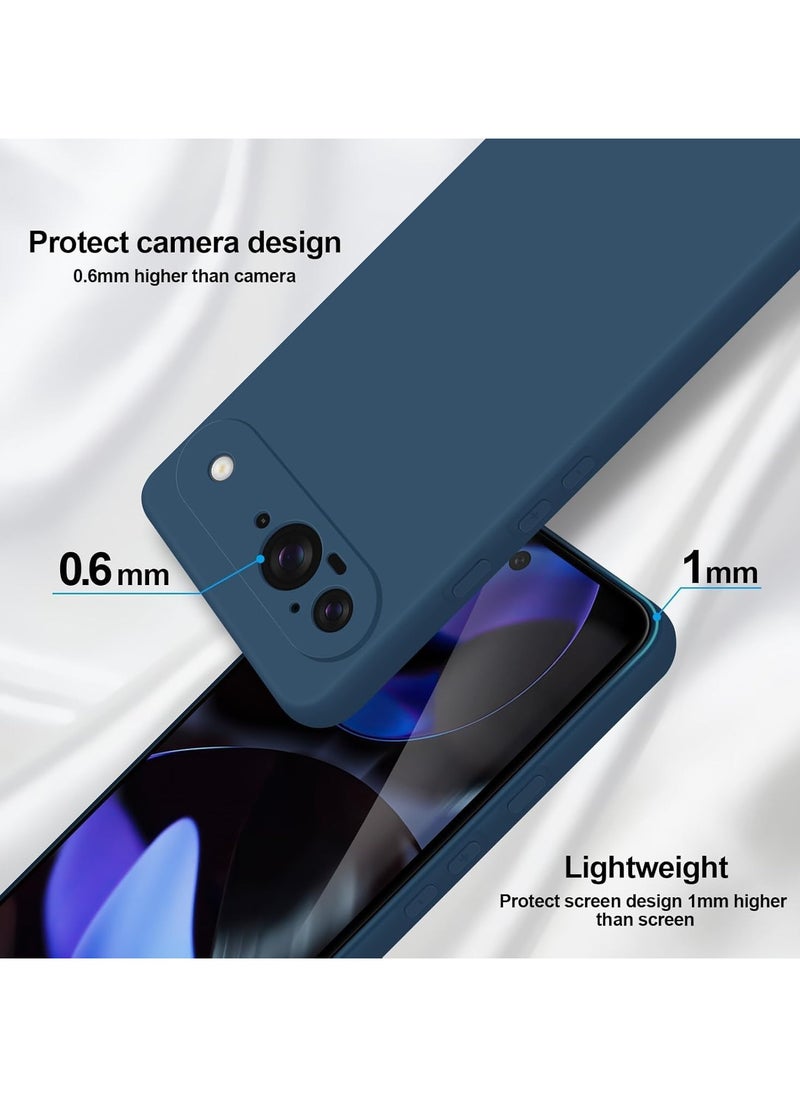 Generic Google Pixel 9 Liquid Gel Rubber Bumper Case with Soft Microfiber Lining Cushion Slim Hard Shell Shockproof Protective Cover for Google Pixel 9 5G Blue  - Image 3