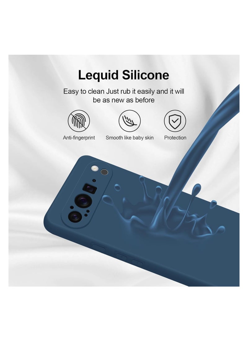 Generic Google Pixel 9 Liquid Gel Rubber Bumper Case with Soft Microfiber Lining Cushion Slim Hard Shell Shockproof Protective Cover for Google Pixel 9 5G Blue  - Image 4