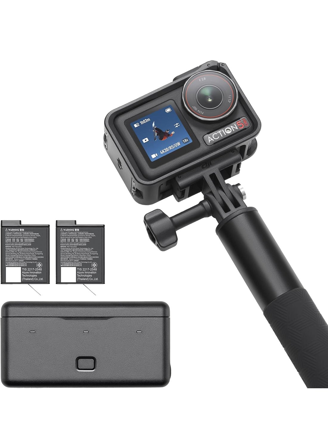 dji Osmo Action 5 Pro Adventure Combo - Revolutionary Image Quality Action Camera, Bursting With 40MP of Action,upgraded to 4K/120fps,1/1.3″Sensor, Dual OLED Touchscreens,47GB Built-in Storage