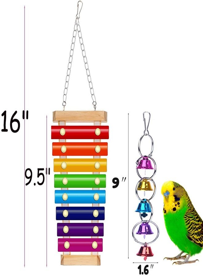 Fejapa Large Parrot Toy Bird Xylophone Toy Bird Cage Bell Accessories Music Musical Training Toy for Conure Budgie Cockatiel Cockatoos Parakeet Finch Love Birds Canary Macaws Medium Outdoor Wild Bird - Image 4