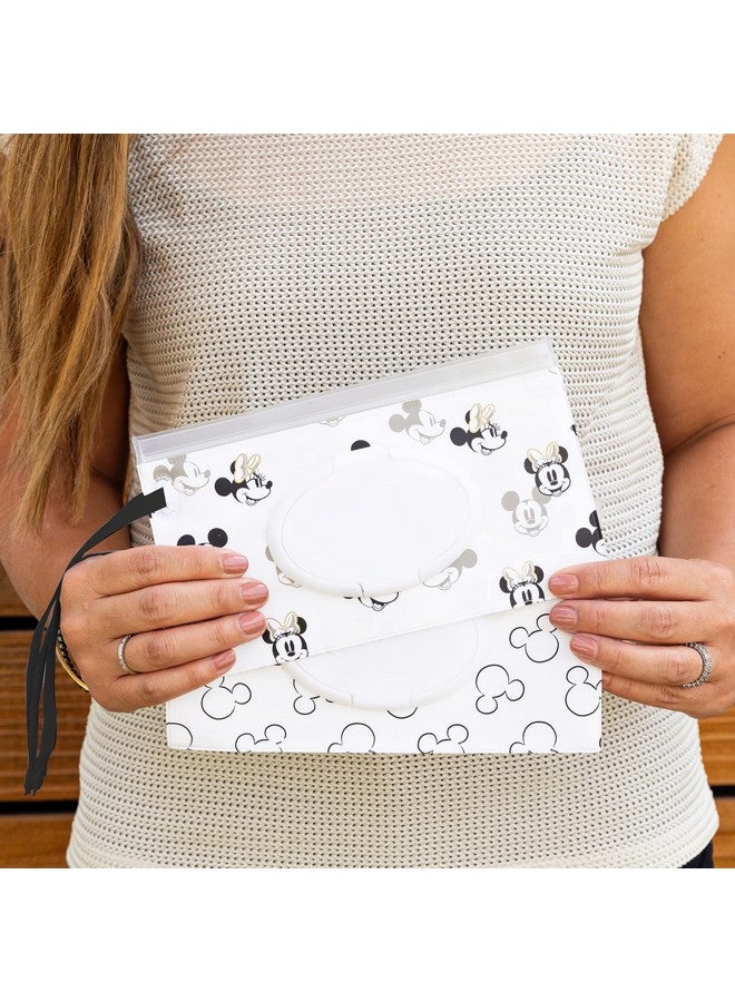 J.L. Childress Disney Baby by J.L. Childress Reusable Wet Wipes Case, 2-Pack - Refillable Wipes Holder - Disney World Travel Essential - Includes Wrist Strap - Mickey and Minnie Mouse  - Image 1
