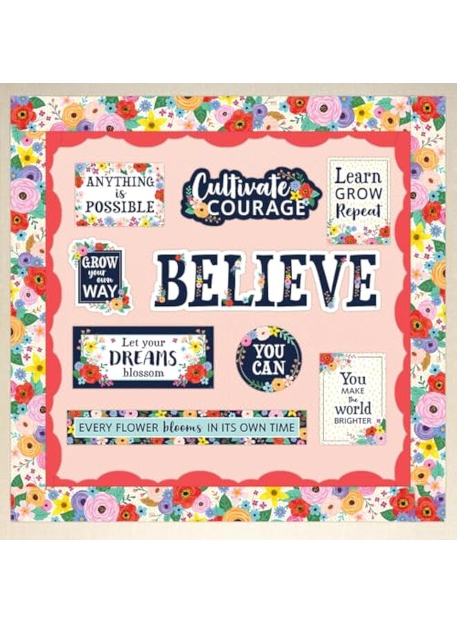 Wildflowers Straight Rolled Border Trim 60ft Decorate Bulletin Boards Walls Desks Windows Doors Lockers Schools Classrooms Homeschool Offices - Image 3