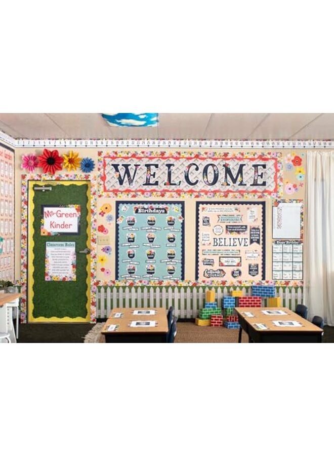 Wildflowers Straight Rolled Border Trim 60ft Decorate Bulletin Boards Walls Desks Windows Doors Lockers Schools Classrooms Homeschool Offices - Image 4