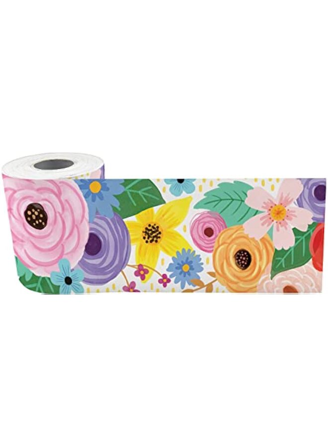 Wildflowers Straight Rolled Border Trim 60ft Decorate Bulletin Boards Walls Desks Windows Doors Lockers Schools Classrooms Homeschool Offices - Image 1