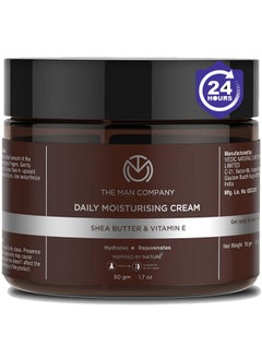 The Man Company The Man Company Non-Sticky Daily Moisturizing Cream for Dry Skin | Moisturizes & Hydrates with Shea Butter, Vitamin E & Coco Butter | Face Moisturizer For Men - 50gm  - Image 1