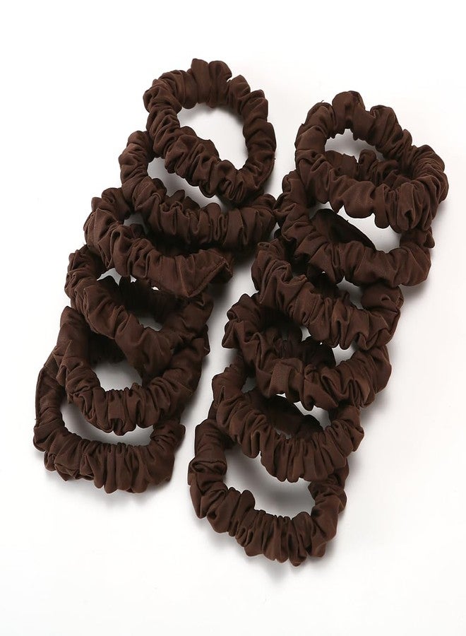 LONEEDY 12 Pack Satin Hair Scrunchies Large Elastic Hair Ponytail Holder Hair Ties For Women Girls Thick Hair,Softer than Silk (Brown) - Image 3