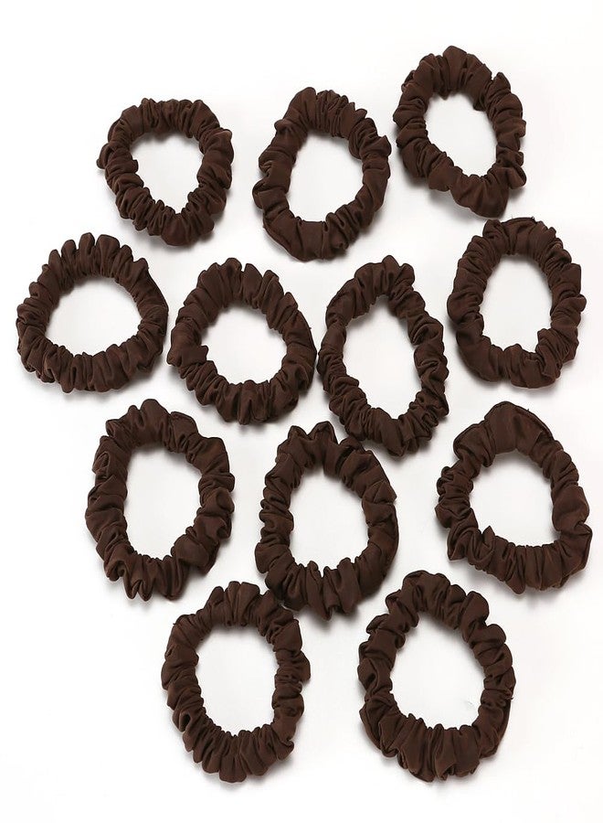 LONEEDY 12 Pack Satin Hair Scrunchies Large Elastic Hair Ponytail Holder Hair Ties For Women Girls Thick Hair,Softer than Silk (Brown) - Image 4