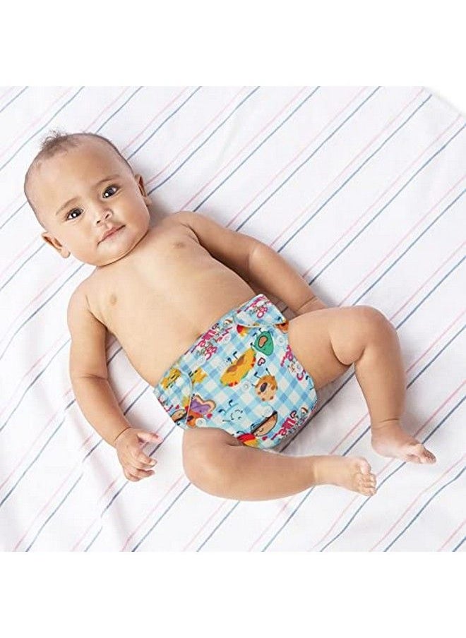 Chinmay Kids Combo Of Printed Cloth Diaperreusable Washable Adjustable Snap Buttons Cloth Diaper For Babies (0 36 Months) With Wet Free Insert Pads (Pack Of 3) (Baby Pink Bluedark Blue)  - Image 4