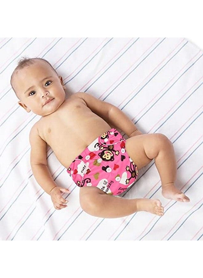 Chinmay Kids - Combo Of Printed Cloth Diaperreusable Washable Adjustable Snap Buttons Cloth Diaper For Babies (0 36 Months) With Wet Free Insert Pads (Pack Of 3) (Baby Pink Bluedark Blue) - Image 1