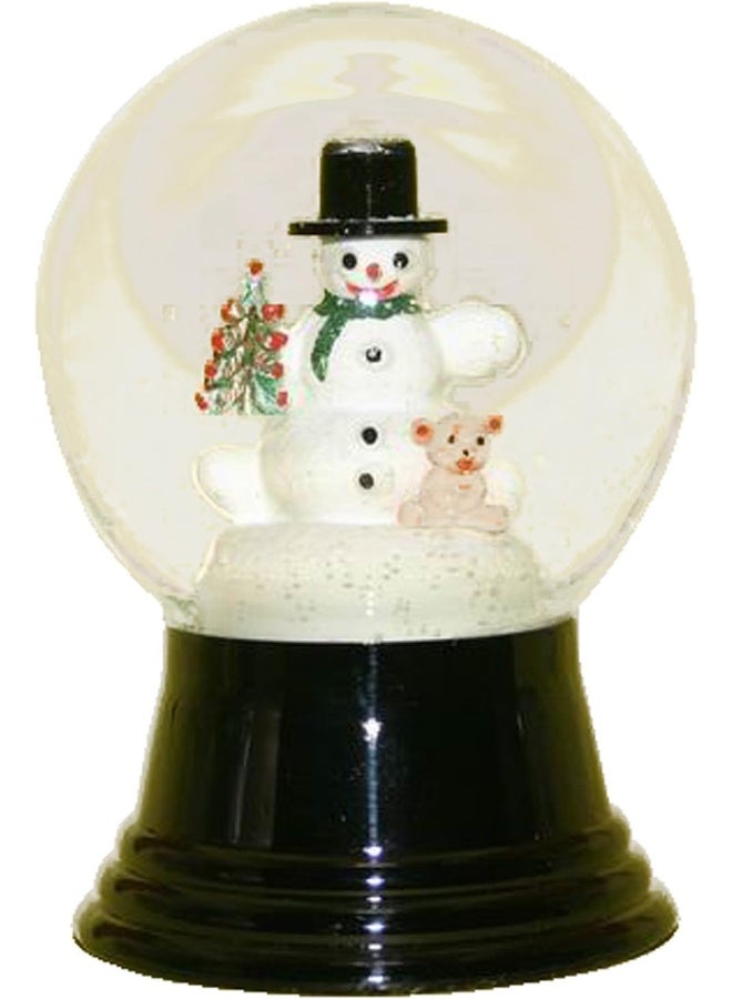 Alexander Taron Importer Alexander Taron Importer Perzy Snowglobe-Medium Snowman with Bear-5" H W x 3" D, Orange, 5" x 3" x 3" 