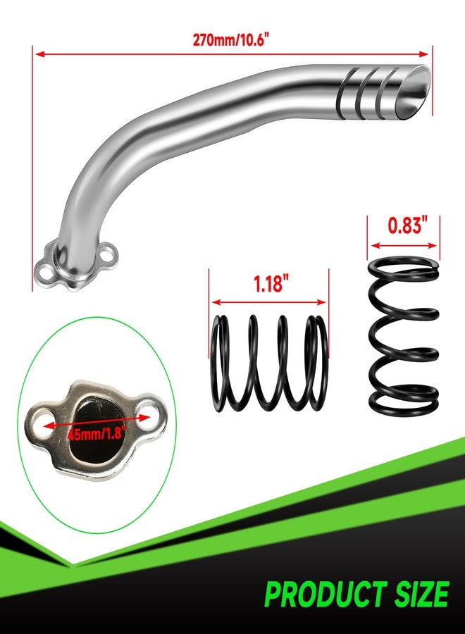 XIKOBY Exhaust Header Pipe Kit Compatible with Predator 212cc 196cc 224cc Coleman Mini Bike CT200U BT200X CT200U-EX B200R KT196 Go Kart Baja MB200 GX160 GX200 Clone Engine Performance Parts (Silver) - Image 3