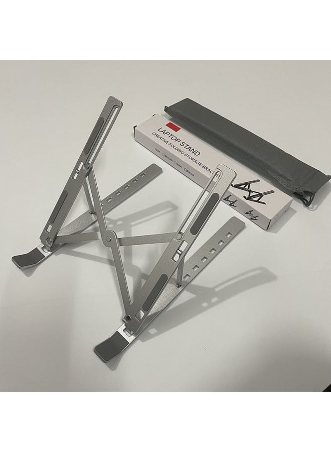 Loquat Notebook Stand Foldable Lifting Portable Base Fan Cooling Bracket Desktop Aluminum Alloy Computer Support-Color:Aluminum Alloy 18inch  - Image 1