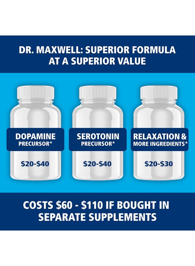 Dr. Maxwell Serotonin and Dopamine Supplements, Better Than Dopamine or Serotonin Support Only. Helps Maintain Normal Neurotransmitter Levels. Mucuna Pruriens, 5-HTP, 60 Capsules Women Men - Image 5