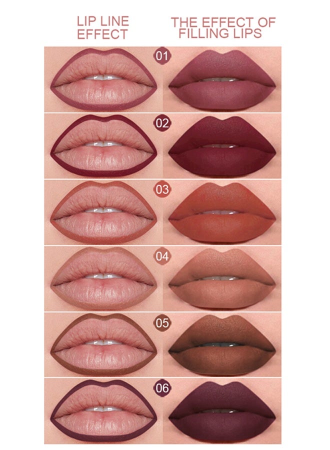 DUNUF 6-pack lip liner easy to apply matte lipstick - Image 2