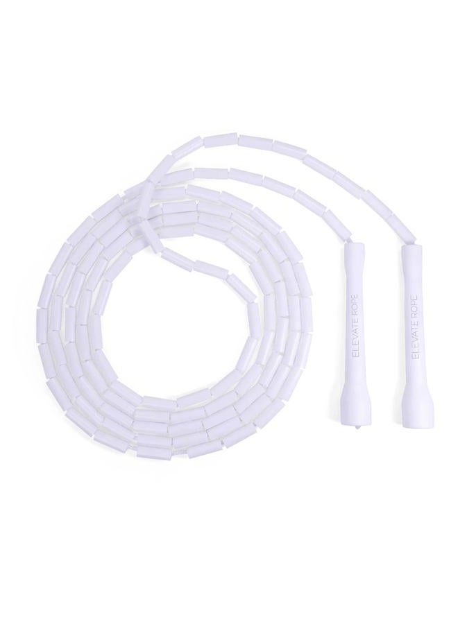 Elevate Rope Professional Beaded Jump Rope - 3m Adjustable, Quality Beads & Poly Cord - For Freestyle, Cardio & Tricks - All Levels & Indoor/Outdoor Use (White) - Image 1