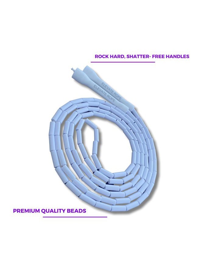 Elevate Rope Professional Beaded Jump Rope - 3m Adjustable, Quality Beads & Poly Cord - For Freestyle, Cardio & Tricks - All Levels & Indoor/Outdoor Use (White) - Image 2