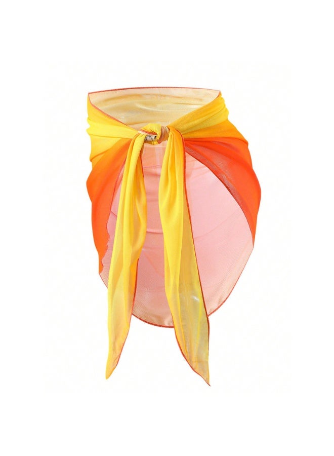 Women's Sarong Short Boho Beach Coverups Beach Wrap Sheer Bikini Wraps Chiffon Skirts for Swimwear - Image 2
