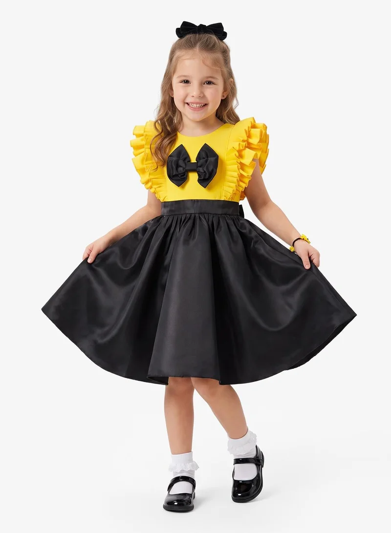 Little Golden Apple Little Two-Tone Ruffle Dress